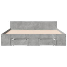Berkfield Bed Frame With Drawers Without Mattress Concrete Grey 135X190 Cm Double - thumbnail 4