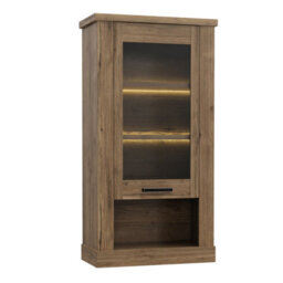 Furniture To Go Corona Wall Display Cabinet In Tabak Oak - thumbnail 4