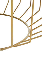 Orsina Black Round Coffee Table, Hair On Hide Leather Top With Gold Iron Frame, Modern Luxe Table For Living Room - thumbnail 3