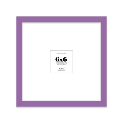 "6X6"" Purple Picture Frame - 6X6"" Square Frame With 2X2"" Mount For 6X6""/2X2"" Pictures Classic Style Frame For Home Décor, 1 Pack" - image 1