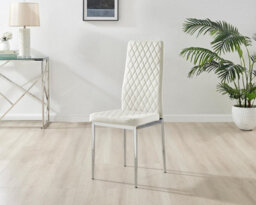 Furniturebox Uk Adley Grey Concrete Effect Storage Dining Table & 4 Cream Velvet Milan Chairs - thumbnail 9