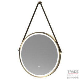 Tradeprices Bathrooms Solar Brushed Brass Round Led Bathroom Mirror - thumbnail 4