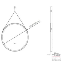 Tradeprices Bathrooms Solar Brushed Brass Round Led Bathroom Mirror - thumbnail 3