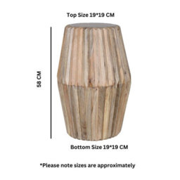 Buttercup Farm Hudson Carved Side Table - Mango Wood - L19 X W19 X H58 Cm - thumbnail 5