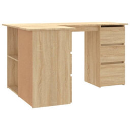 Berkfield Corner Desk Sonoma Oak 145X100X76 Cm Engineered Wood - thumbnail 6