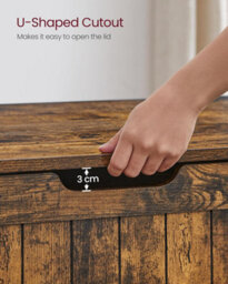 Storage Chest, Storage Bench With 2 Safety Hinges, Shoe Storage Bench, Rustic Style, Rustic Brown - thumbnail 6
