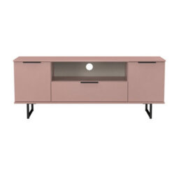 Beijing 2 Door 1 Drawer Wide Tv Unit In Kobe Pink (Ready Assembled) - thumbnail 2