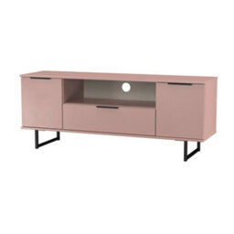 Beijing 2 Door 1 Drawer Wide Tv Unit In Kobe Pink (Ready Assembled) - thumbnail 4