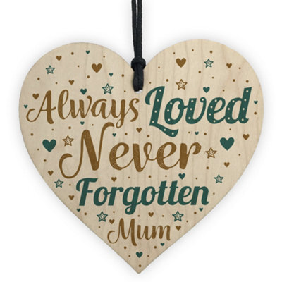 Red Ocean Special Mum Wooden Heart Memorial Grave Tribute Verse Plaque Christmas Tree Memorial Decoration Keepsake - image 1