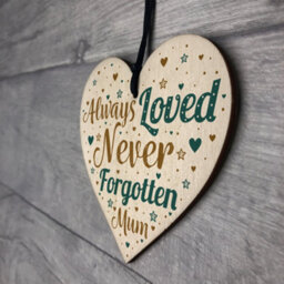 Red Ocean Special Mum Wooden Heart Memorial Grave Tribute Verse Plaque Christmas Tree Memorial Decoration Keepsake - thumbnail 7