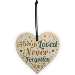 Red Ocean Special Mum Wooden Heart Memorial Grave Tribute Verse Plaque Christmas Tree Memorial Decoration Keepsake - thumbnail 5