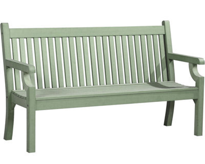 Winawood Sandwick 3 Seater Wood Effect Bench - Duck Egg Green - image 1