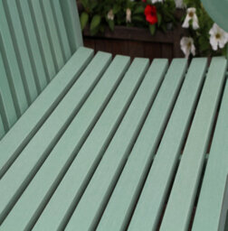 Winawood Sandwick 3 Seater Wood Effect Bench - Duck Egg Green - thumbnail 3