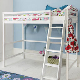 Nöa & Nani Noa & Nani High Sleeper Kids Solid Wood Cabin Bed In Classic White Texas - thumbnail 1