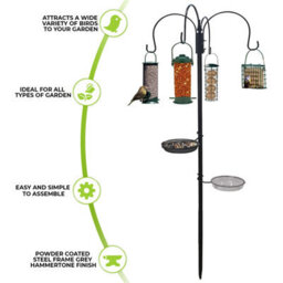 Crystals Wild Bird Feeding Station Garden Water Bath, Table, Hanging Feeder & Stabilizer - thumbnail 3