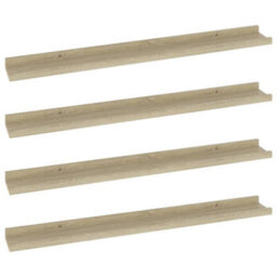 Berkfield Wall Shelves 4 Pcs Sonoma Oak 80X9X3 Cm - thumbnail 2