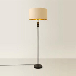 Valuelights Marissa Matte Black Stacked Ball Floor Lamp With Beige/gold Shade - Led Bulb Included - thumbnail 6