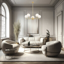 Luminosa Lighting Luminosa Paloma Multi Arm Pendant Ceiling 5 Light Opal Matt (Fluted), Brushed Brass - thumbnail 3