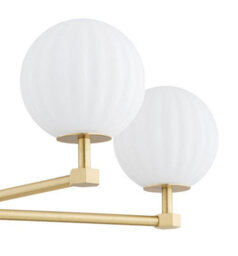 Luminosa Lighting Luminosa Paloma Multi Arm Pendant Ceiling 5 Light Opal Matt (Fluted), Brushed Brass - thumbnail 5