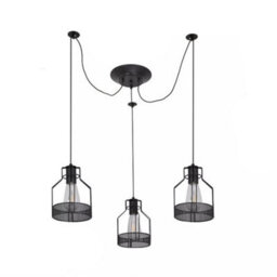 Vintage Black Ceiling Light Shade 3-Light Chandelier Pendant Light E27 - thumbnail 1