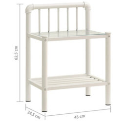 Berkfield Bedside Cabinets 2 Pcs White And Transparent Metal And Glass - thumbnail 7