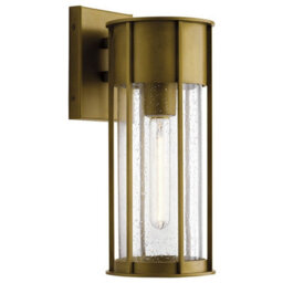 Luminosa Lighting Elstead Camillo 1 Light Medium Outdoor Wall Lantern Painted Natural Brass Ip44