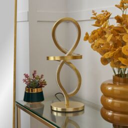 Inlight Leda Round Brushed Satin Brass Effect Integrated Led Table Lamp - thumbnail 2