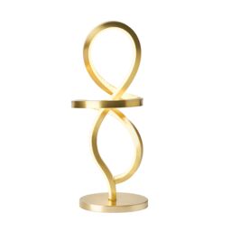 Inlight Leda Round Brushed Satin Brass Effect Integrated Led Table Lamp - thumbnail 4