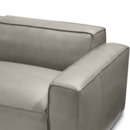 Valencia Nathan Full Aniline Leather Lounge Modular Three Seats Double Chaise Sofa Light Grey Fsc Pine Wood - thumbnail 4