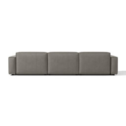 Valencia Nathan Full Aniline Leather Lounge Modular Three Seats Double Chaise Sofa Light Grey Fsc Pine Wood - thumbnail 6