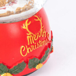 Shatchi Musical Christmas Snowglobe Large Water Ball Features Christmas Village Scene Resin Base Reads Merry Christmas- 10X15Cm - thumbnail 5