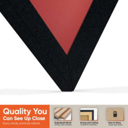 "AK Frames 25X17"" Black Sleek Vinyl Record Frame With Crimson Mount For 12 Inch Lp Cover & Disc - Overlapped Design" - thumbnail 3