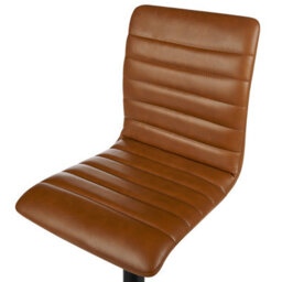 Beliani Set Of 2 Bar Chairs Lucerne Faux Leather Swivel Golden Brown - thumbnail 8