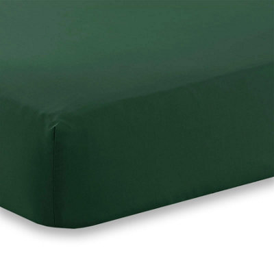 Kampala Hill Percale 16 Inch Deep Fitted Sheet Green