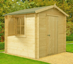 Shire Camelot Log Cabin Home Office Garden Room Approx 7 X 7 Feet - thumbnail 2