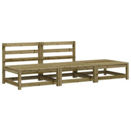 Berkfield Garden Sofa Armless With Footstool Impregnated Wood Pine - thumbnail 2
