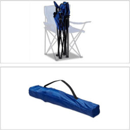 Blue-Set Of 2 Folding Camping Chair Portable Patio Garden Fishing Outdoor Beach Seat - thumbnail 3
