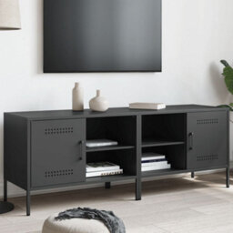Berkfield Tv Cabinets 2 Pcs Black 68X39X50.5 Cm Steel - thumbnail 1