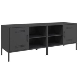 Berkfield Tv Cabinets 2 Pcs Black 68X39X50.5 Cm Steel - thumbnail 2