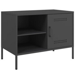 Berkfield Tv Cabinets 2 Pcs Black 68X39X50.5 Cm Steel - thumbnail 6