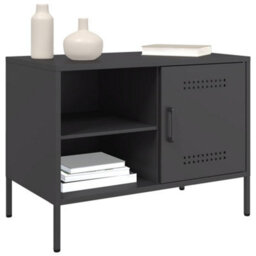 Berkfield Tv Cabinets 2 Pcs Black 68X39X50.5 Cm Steel - thumbnail 4