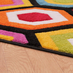 Multicoloured Hand Made Modern Geometric Easy To Clean Rug Dining Room-66 X 230Cm (Runner) - thumbnail 4