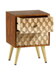 Buttercup Farm Edison 2 Drawer Side Table - Solid Mango Wood - L30 X W45 X H60 Cm - thumbnail 5