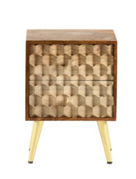 Buttercup Farm Edison 2 Drawer Side Table - Solid Mango Wood - L30 X W45 X H60 Cm - thumbnail 4