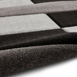 Grey Rug, 10mm Thick Stain-Resistant Rug, Bordered Geometric Rug, Chequered Bedroom, & Dining Room Rug -60Cm X 120Cm - thumbnail 7