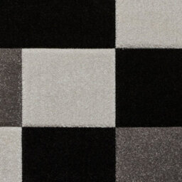Grey Rug, 10mm Thick Stain-Resistant Rug, Bordered Geometric Rug, Chequered Bedroom, & Dining Room Rug -60Cm X 120Cm - thumbnail 3