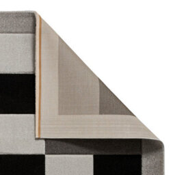 Grey Rug, 10mm Thick Stain-Resistant Rug, Bordered Geometric Rug, Chequered Bedroom, & Dining Room Rug -60Cm X 120Cm - thumbnail 8