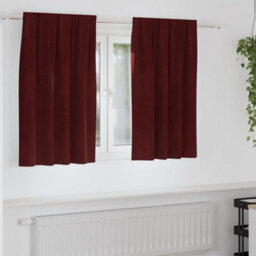 Berkfield Blackout Curtains With Top Tape 2 Pcs Wine Red Velvet