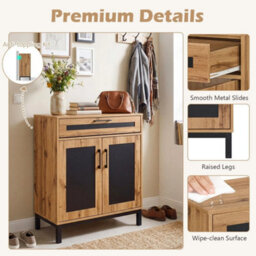 Sideboard Cabinet 2 Door Buffet Cabinet W/ Drawer - thumbnail 4