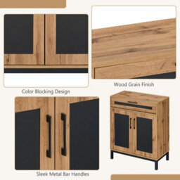 Sideboard Cabinet 2 Door Buffet Cabinet W/ Drawer - thumbnail 6